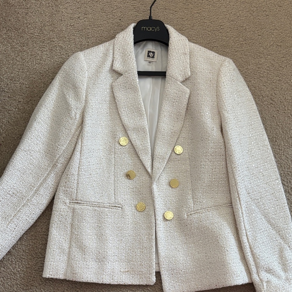 Anne Klein Cream Blazer with Gold Buttons